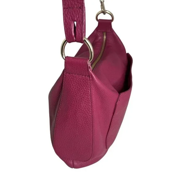 Furla Magenta Pebbled Leather Shoulder Bag - Picture 4 of 11